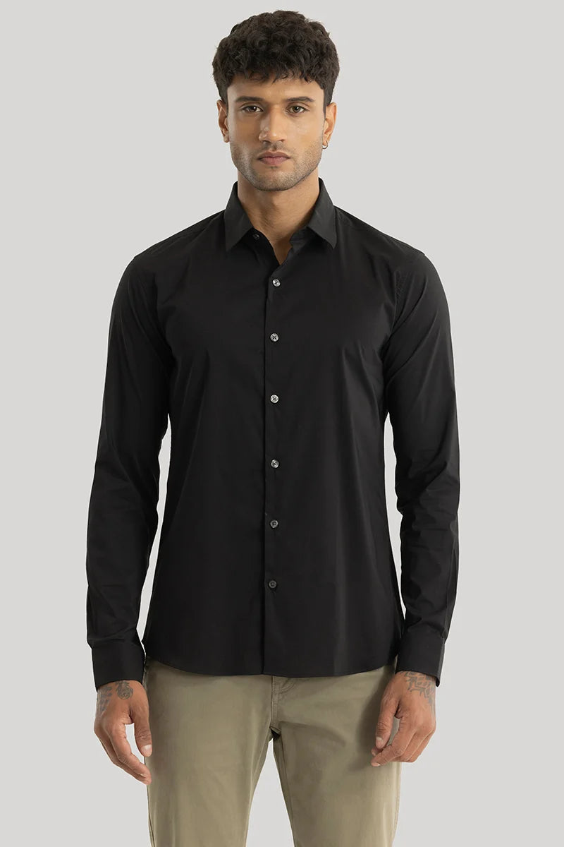 Quinnie Black Plain Shirt