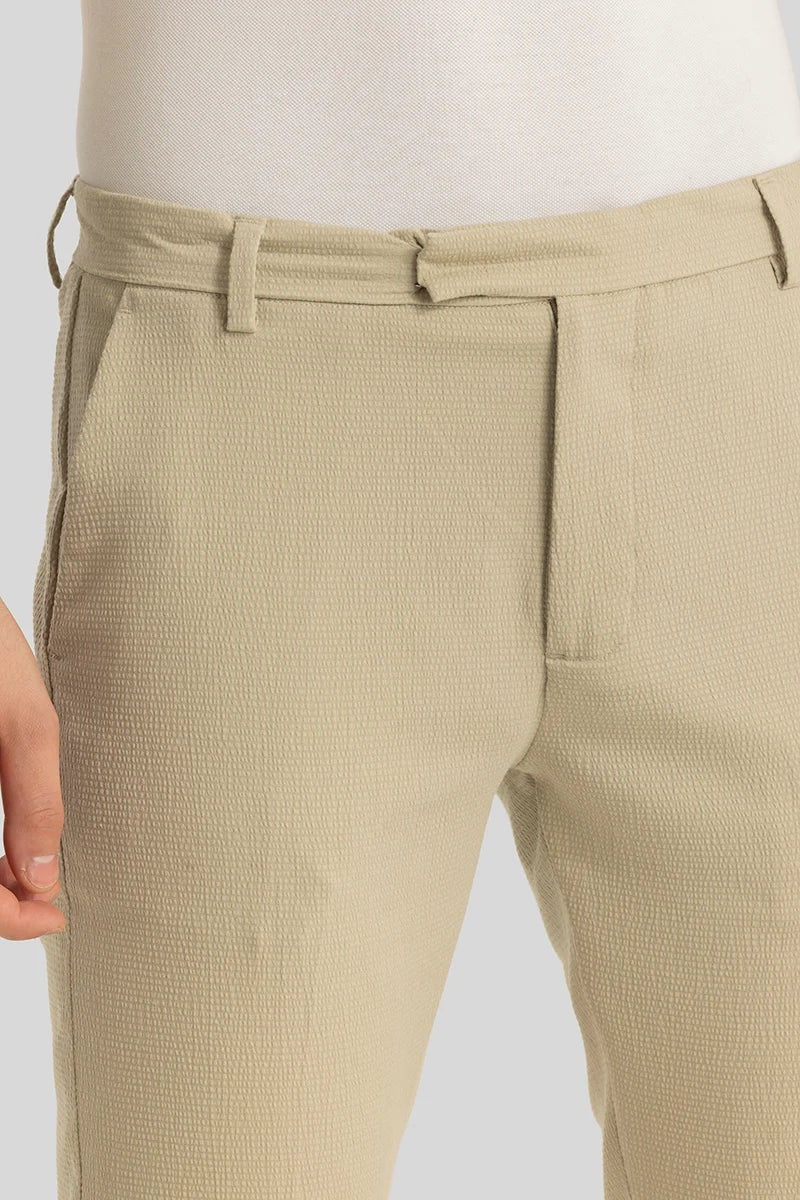 Yann Nude Plain Slim Fit Trousers