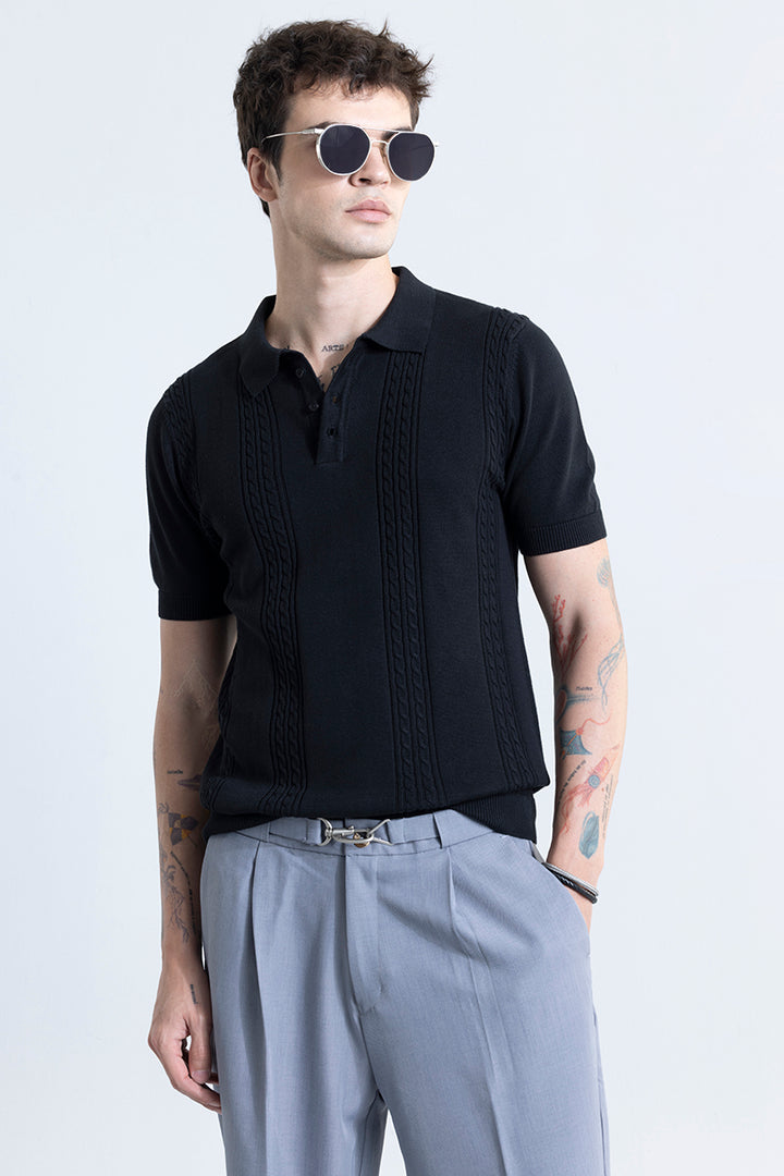 Infiniteknit Black Polo T-Shirt