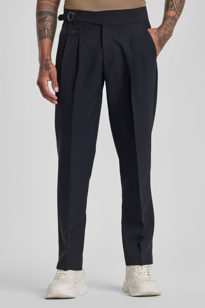 Black Slim Fit Gurkha Trousers