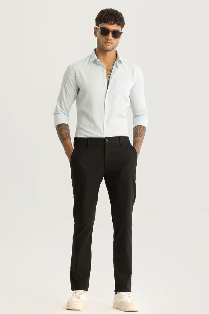 Claudio Light Blue Plain Linen Shirt