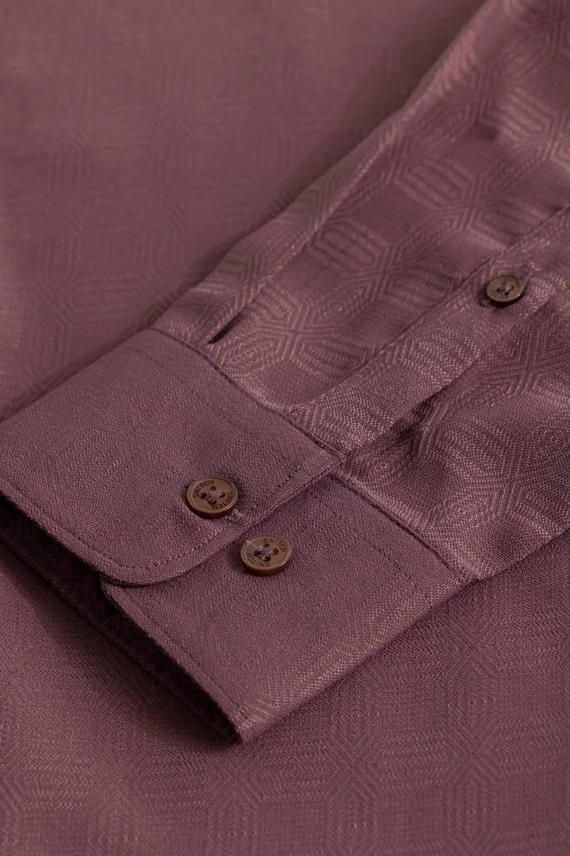 Anselmo Mauve Self-Design Shirt