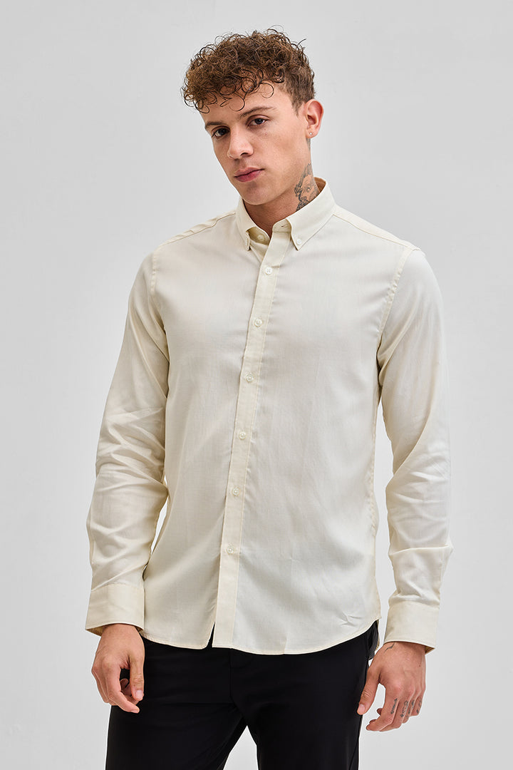 Yellow Solid Twill Shirt