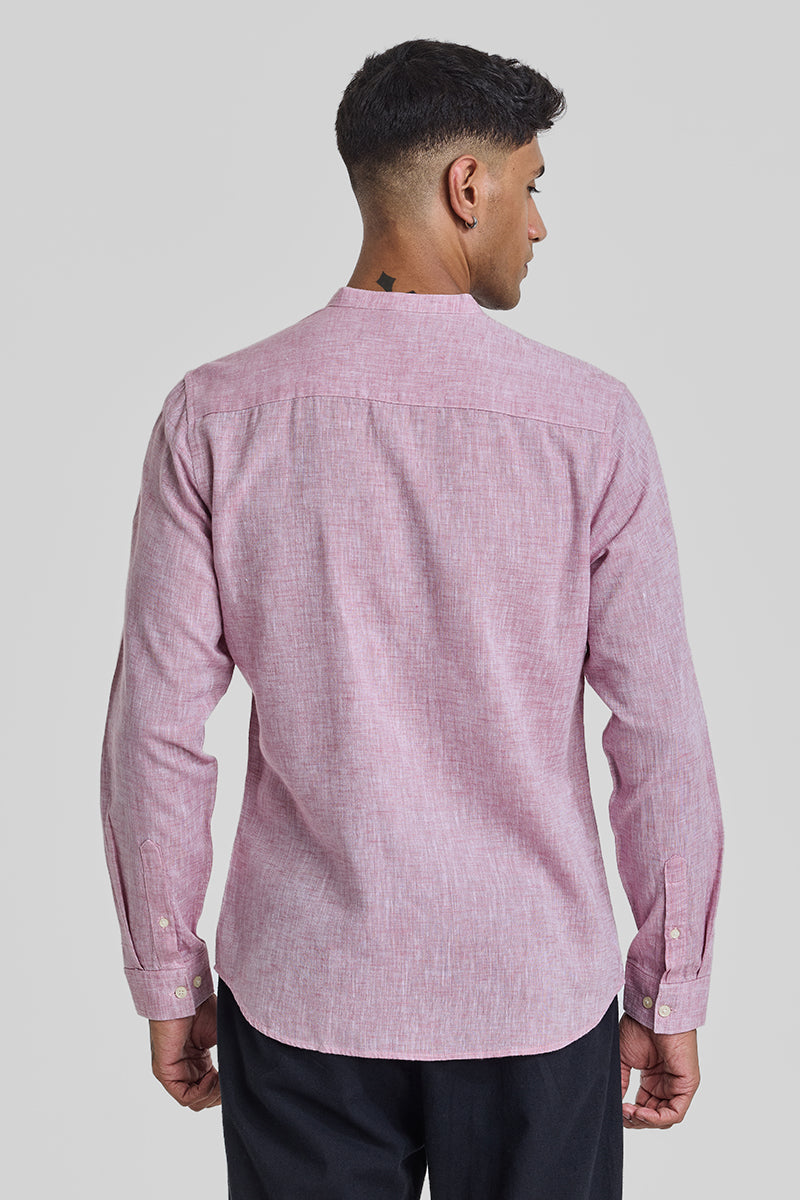 Light Pink Textured Linen Shirt