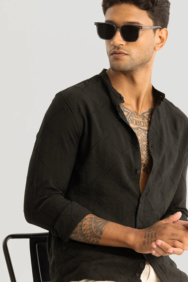 Giovanni Black Embroidered Shirt