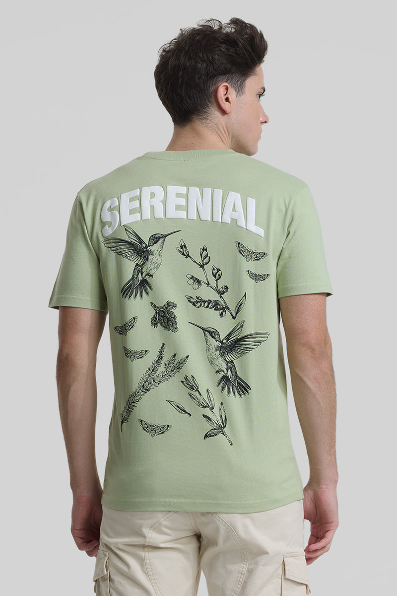 Serenial Light Green Regular Fit T-Shirt