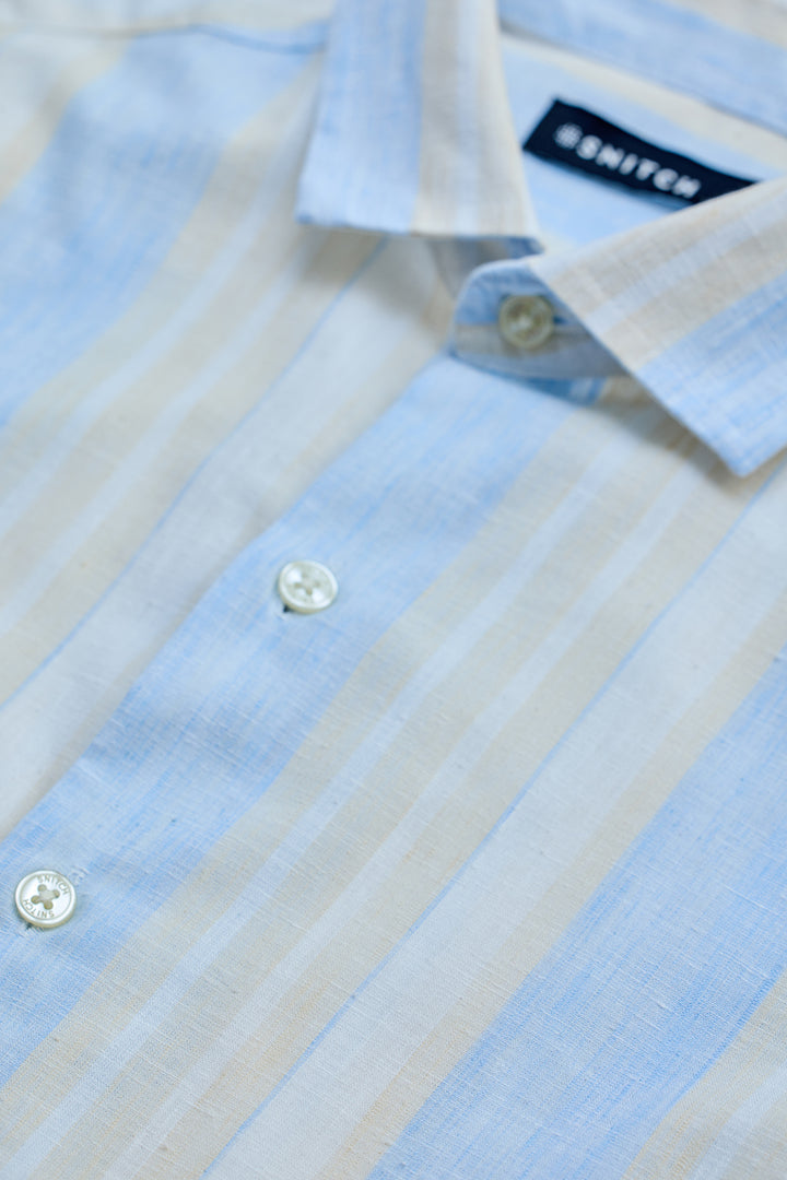 Light Blue Stripes Slim Fit Shirt