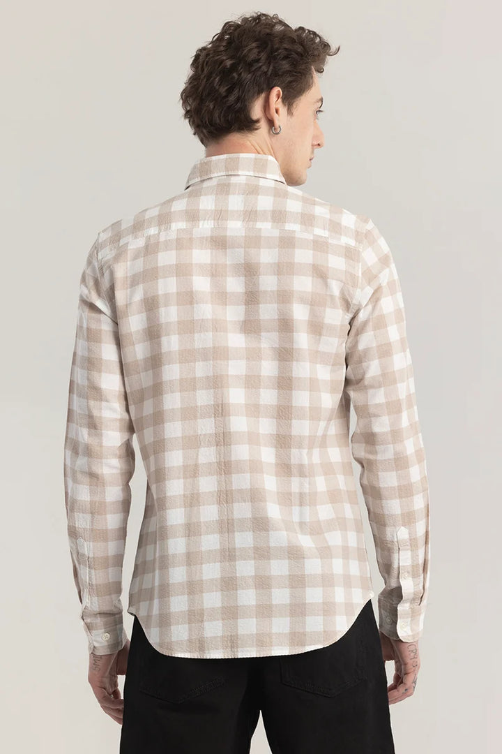 Patternoir Beige Checks Shirt