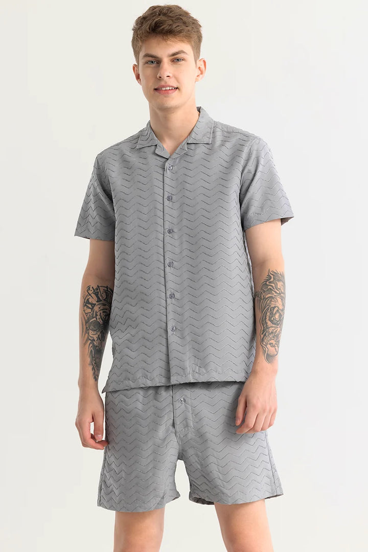 Cross Wave Grey Textured Co-Ords