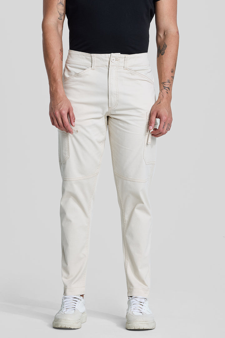 Off White Slim Fit Cargo Pants