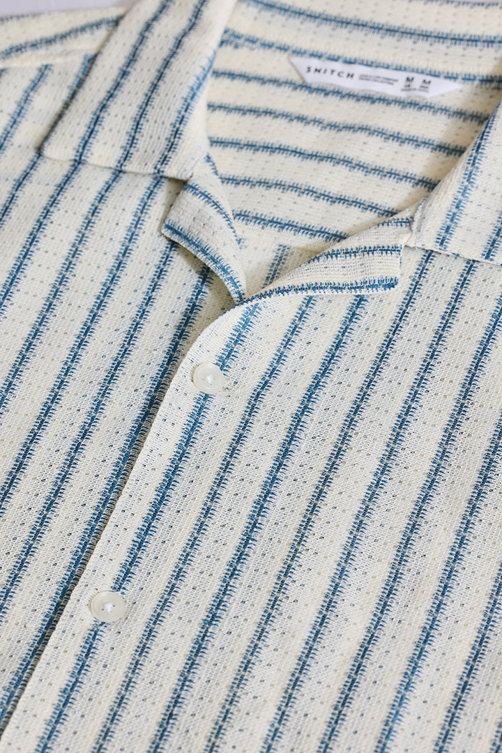 Blue Stripes Crochet Shirt