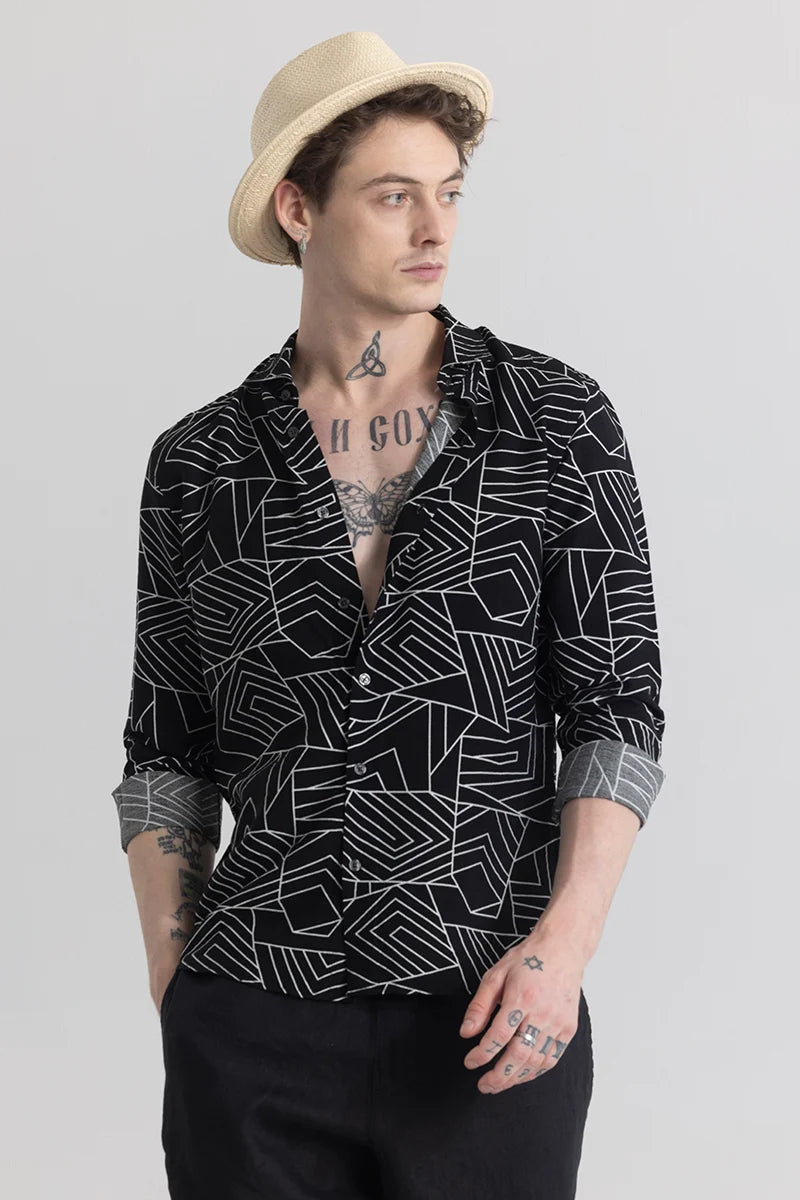 Geoshard Abstract Black Shirt