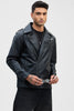 Black Zipper Faux Leather Jacket