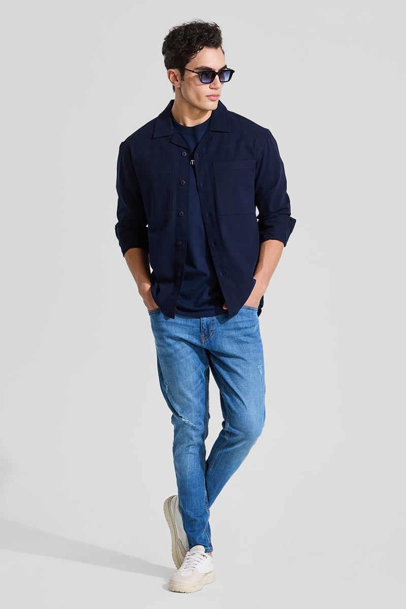 Navy Relaxed Fit Overshirt