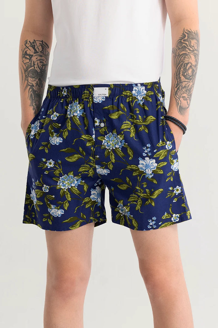 Eivind Floral Blue Boxer