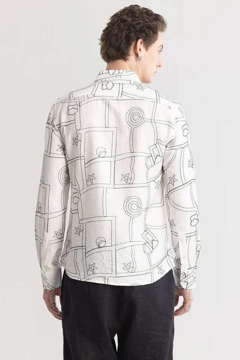 Celestitch White Embroidered Shirt