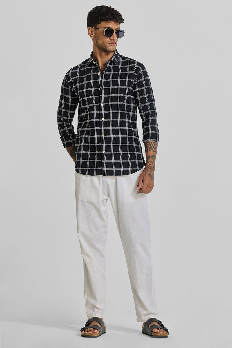 Black Checks Slim Fit Shirt