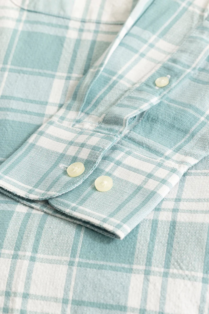 Titan Turquoise Checks Linen Shirt