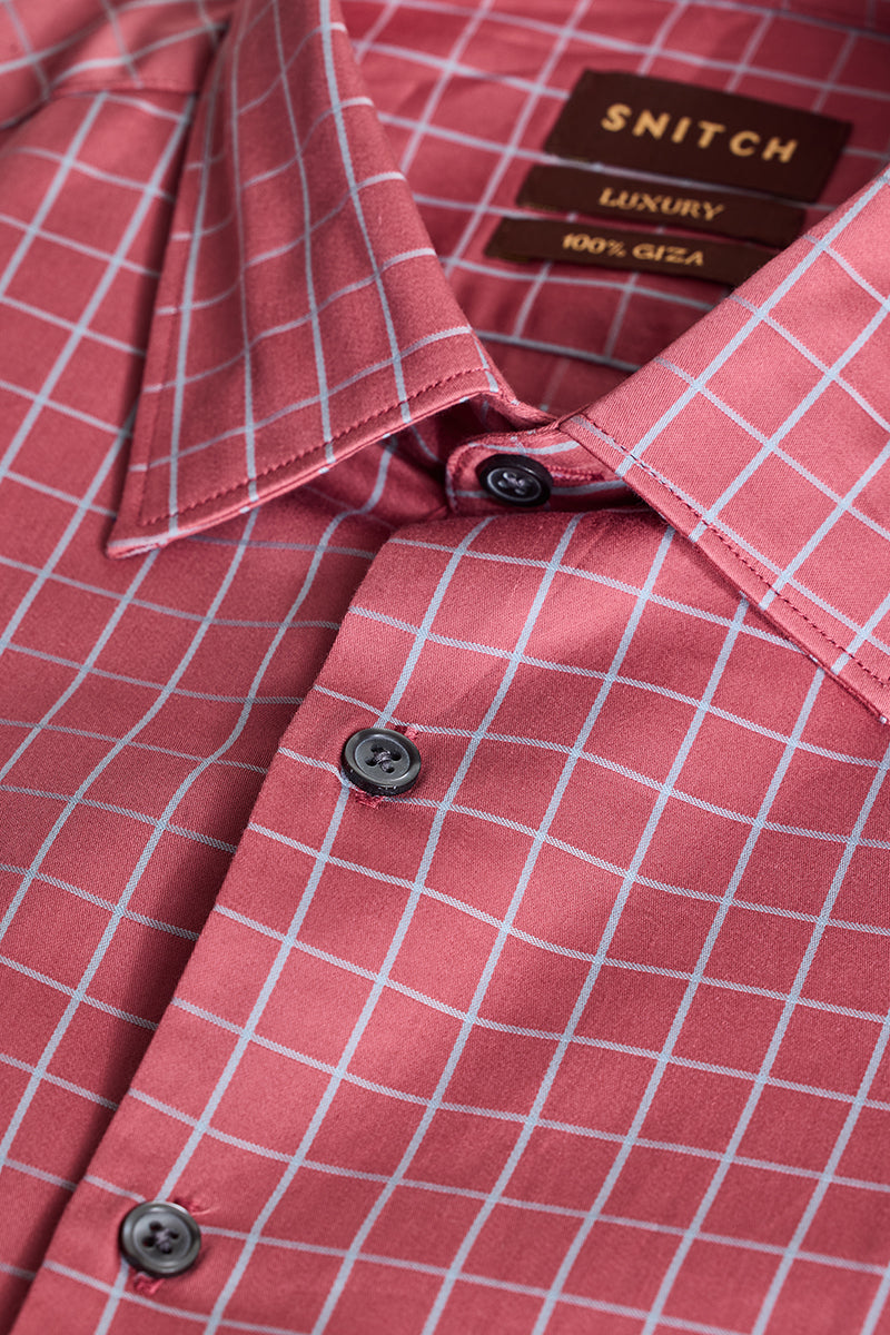 Red Checks Slim Fit Shirt