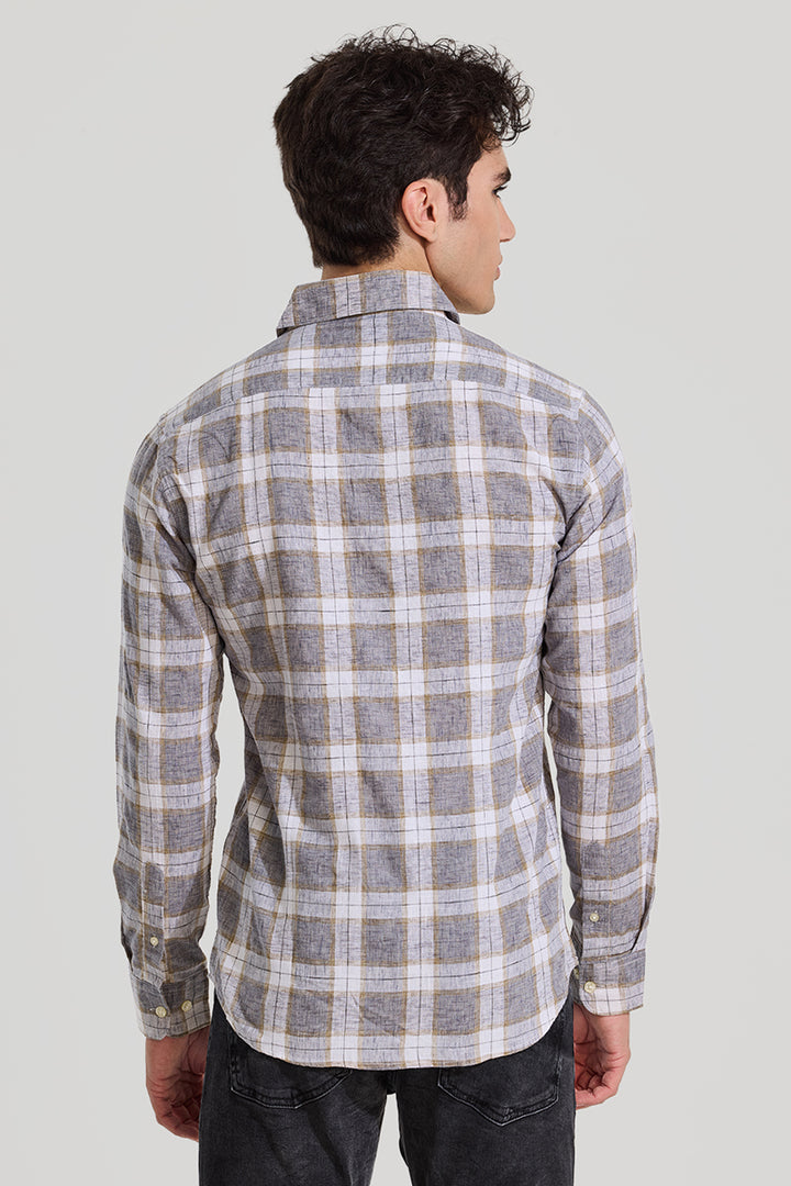 Grey Checks Linen Shirt