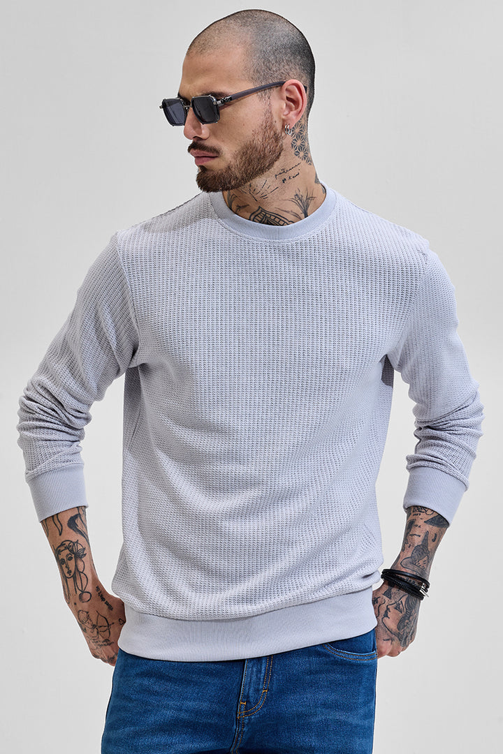 Light Grey Textured Sweatshirt