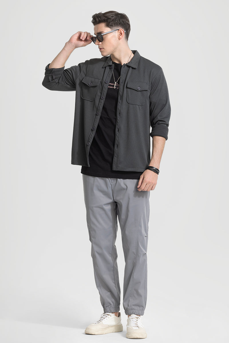 Grey Grid Checks Overshirt