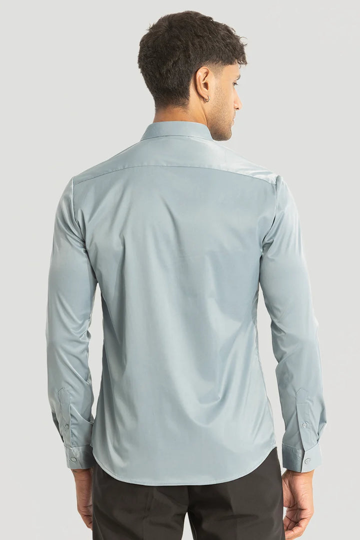 Blue Slim Fit Stretch Shirt