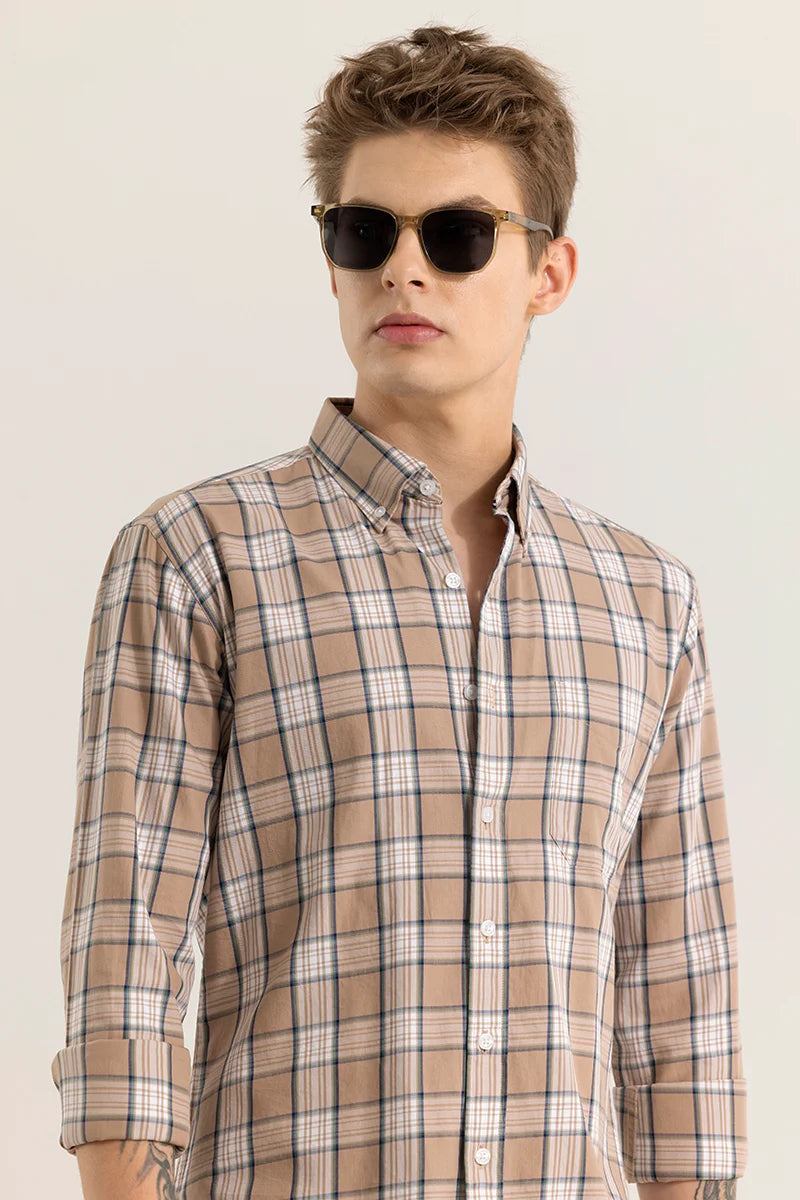 Dupplin Grid Brown Checked Shirt