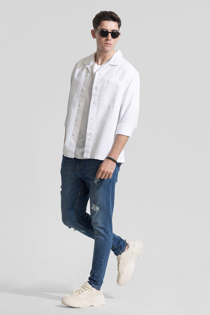 White Relaxed Fit Overshirt