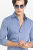 Blue Slim Fit Stretch Shirt