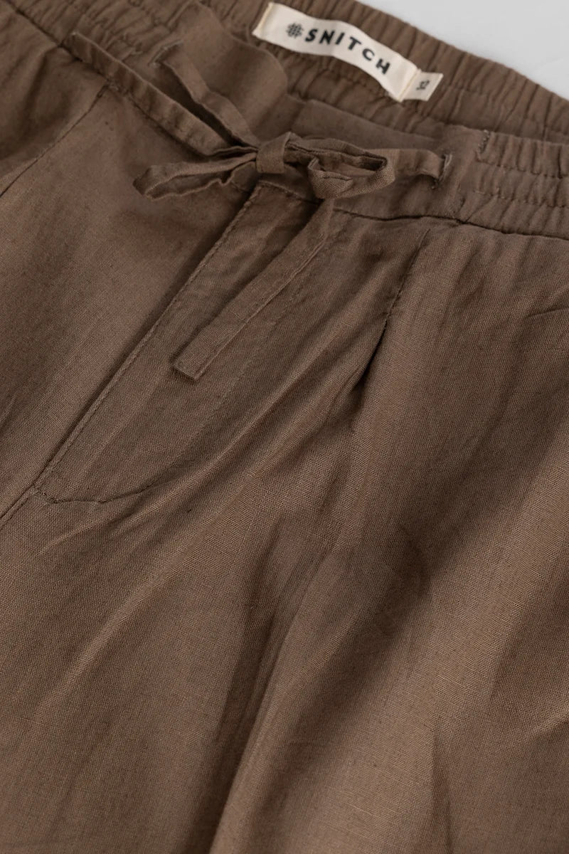 Nova Brown Linen Blend Trouser