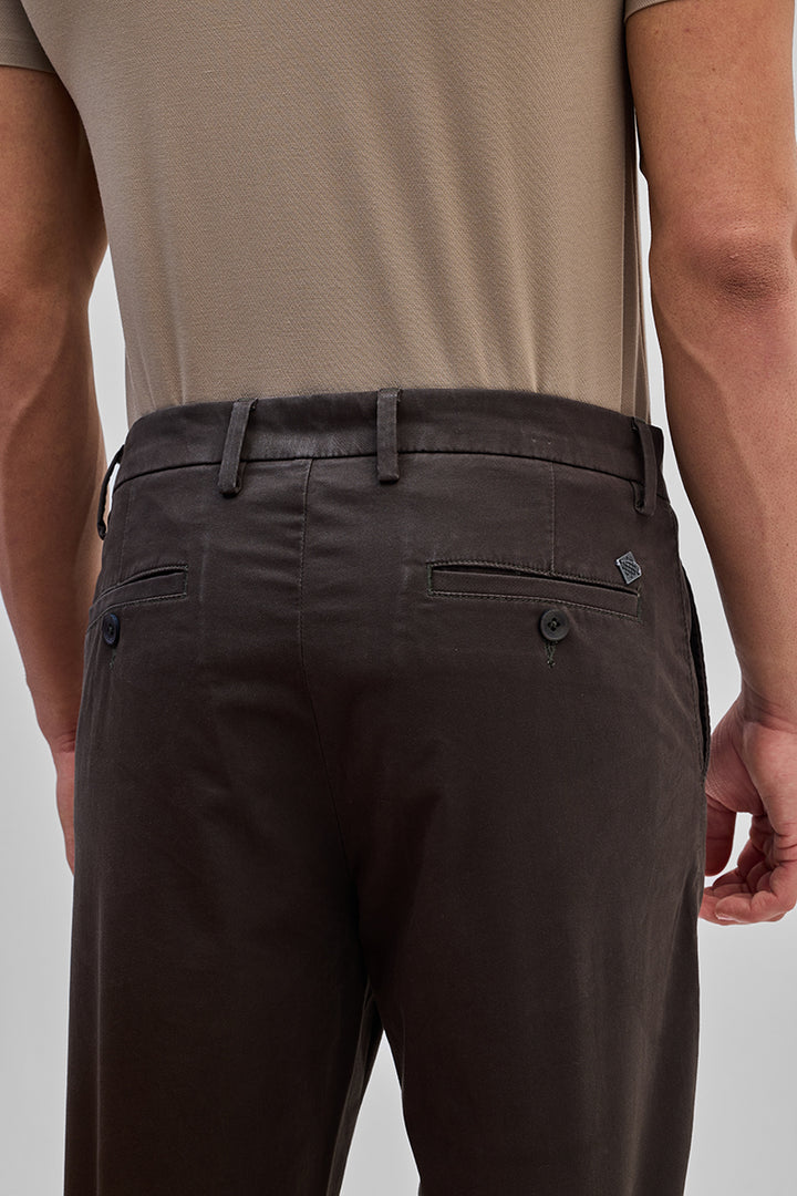 Dark Brown Slim Fit Trousers