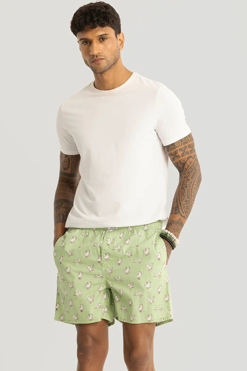 Maria Light Green Printed Boxers