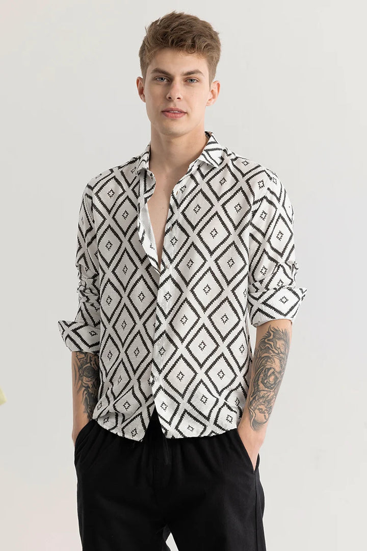 Ivar White Geometric Shirt