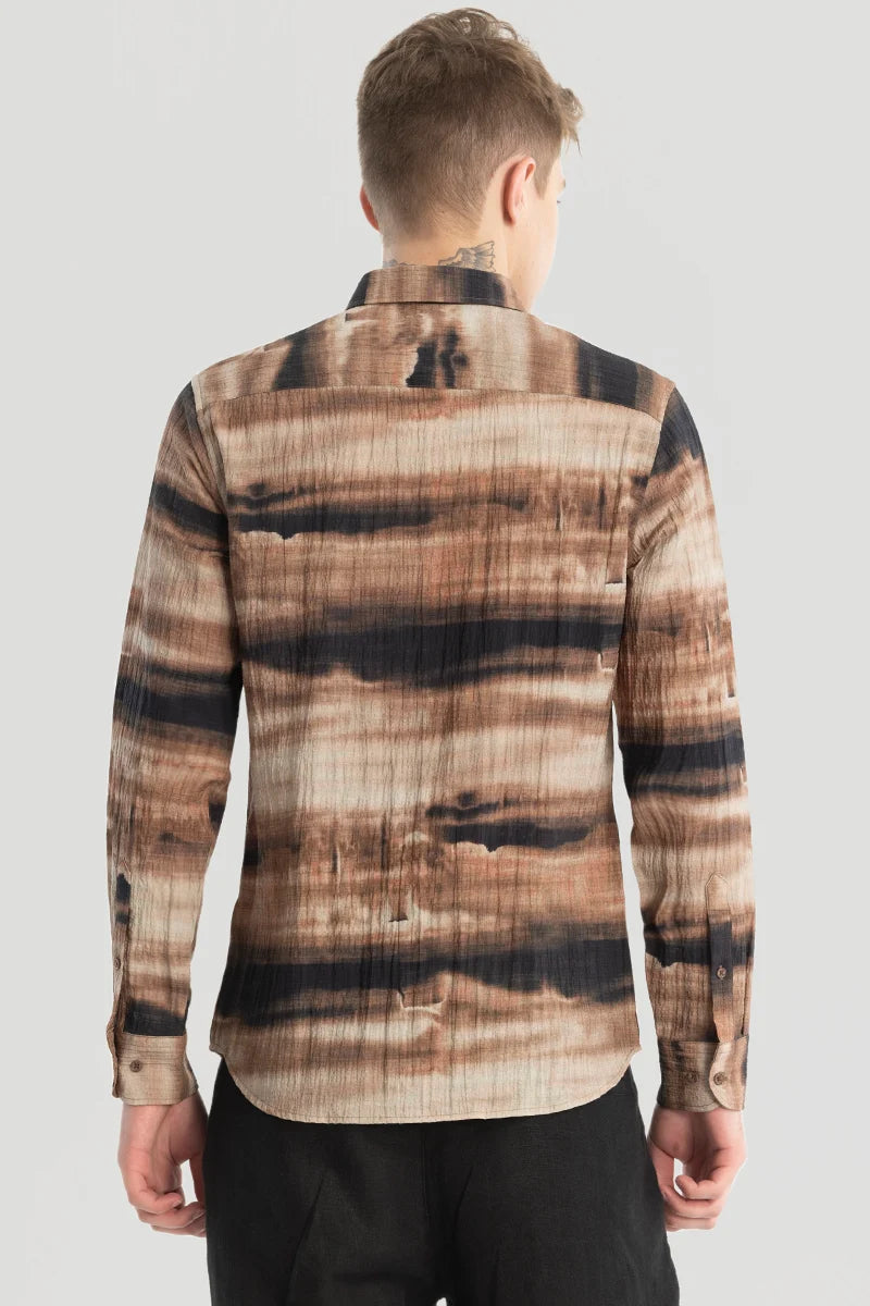 Brown Textured Abstract Shirt