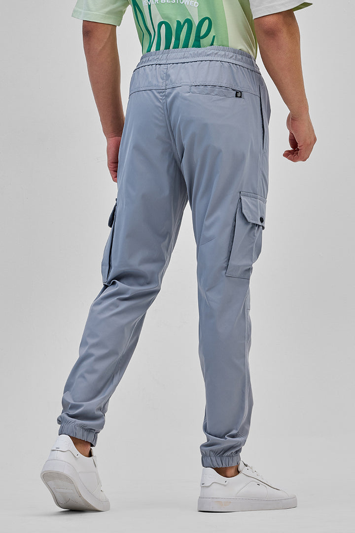 Light Blue 5 Pockets Slim Fit Joggers