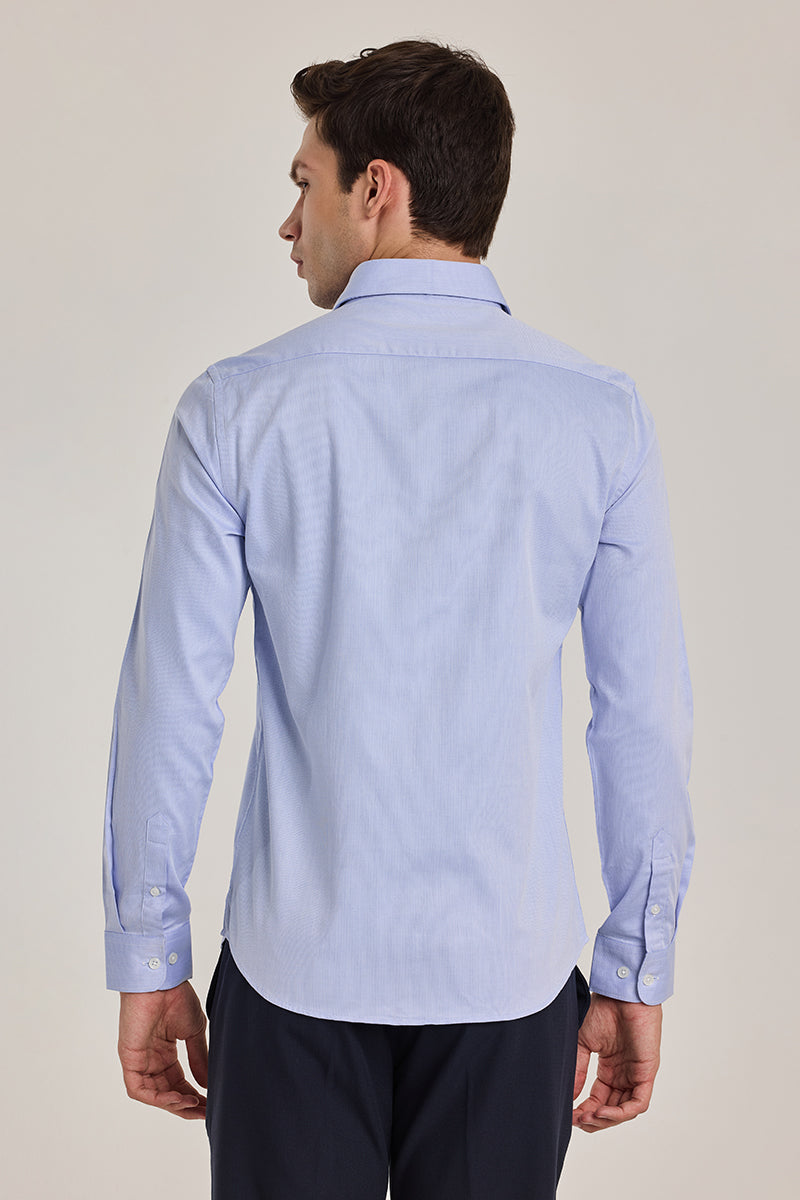 Light Blue Solid Slim Fit Shirt