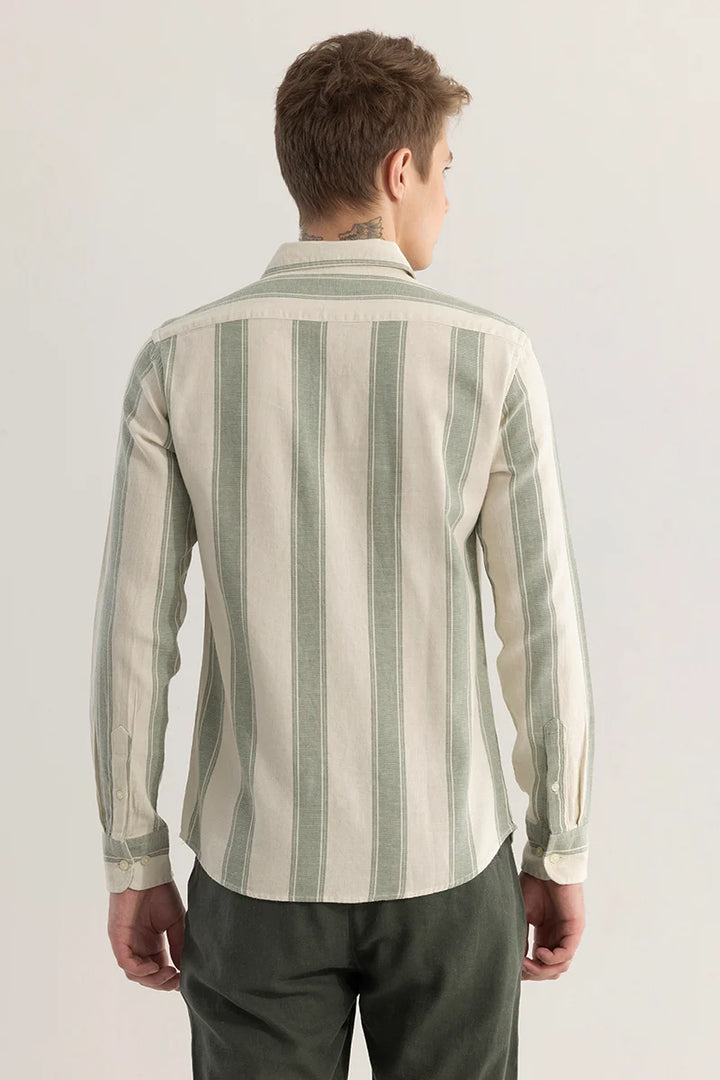 Stripe Elegance Olive Striped Shirt