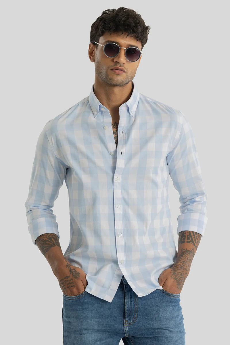 Sacha Light Blue Checks Shirt