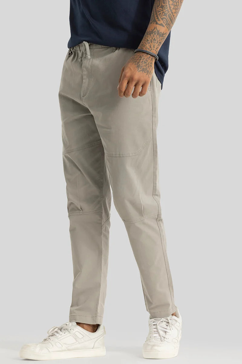 Odyssey Grey Plain Slim Fit Trousers