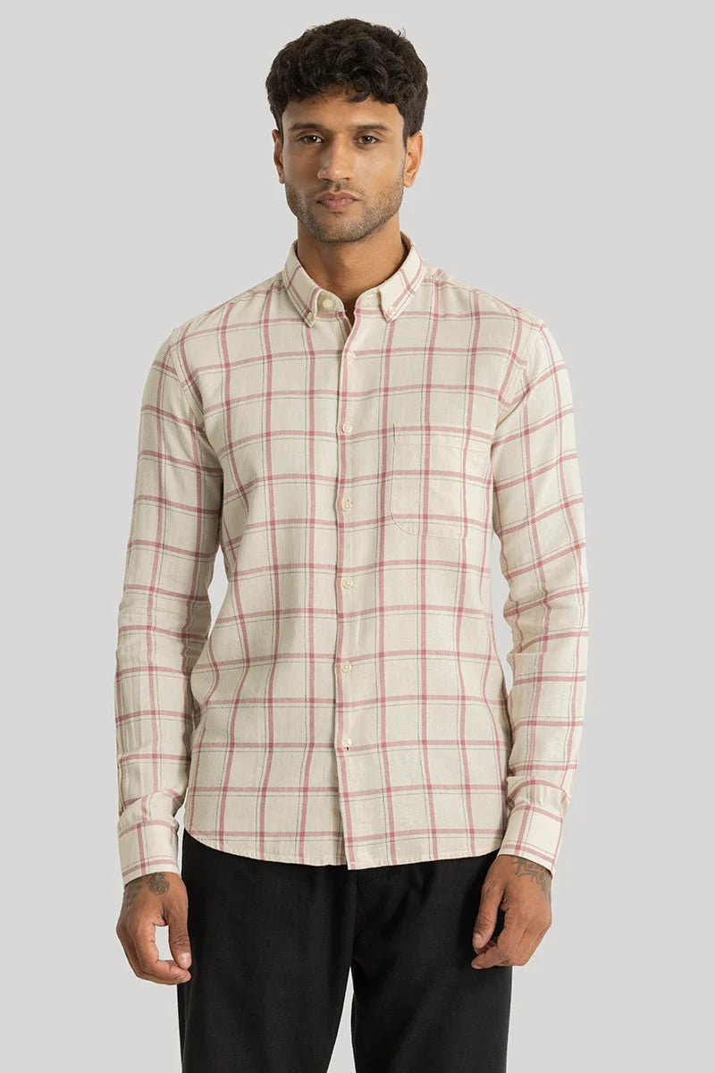 Scope Pink Checks Linen Shirt