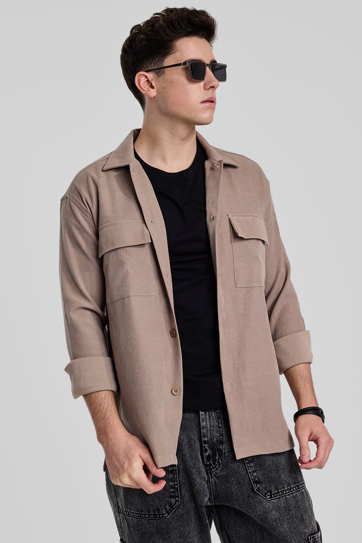 Light Brown Double Pocket Overshirt