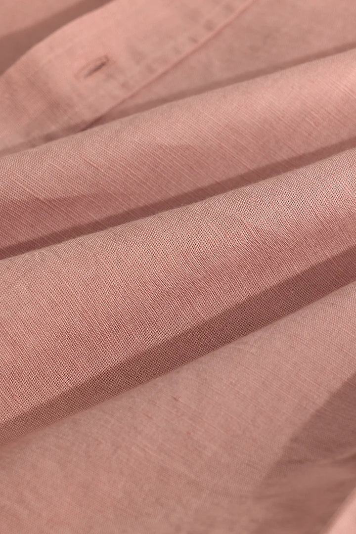 Pink Linen Blend Shirt