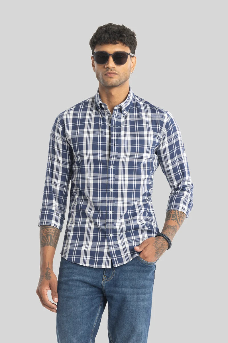 Raimondo Navy Checks Shirt