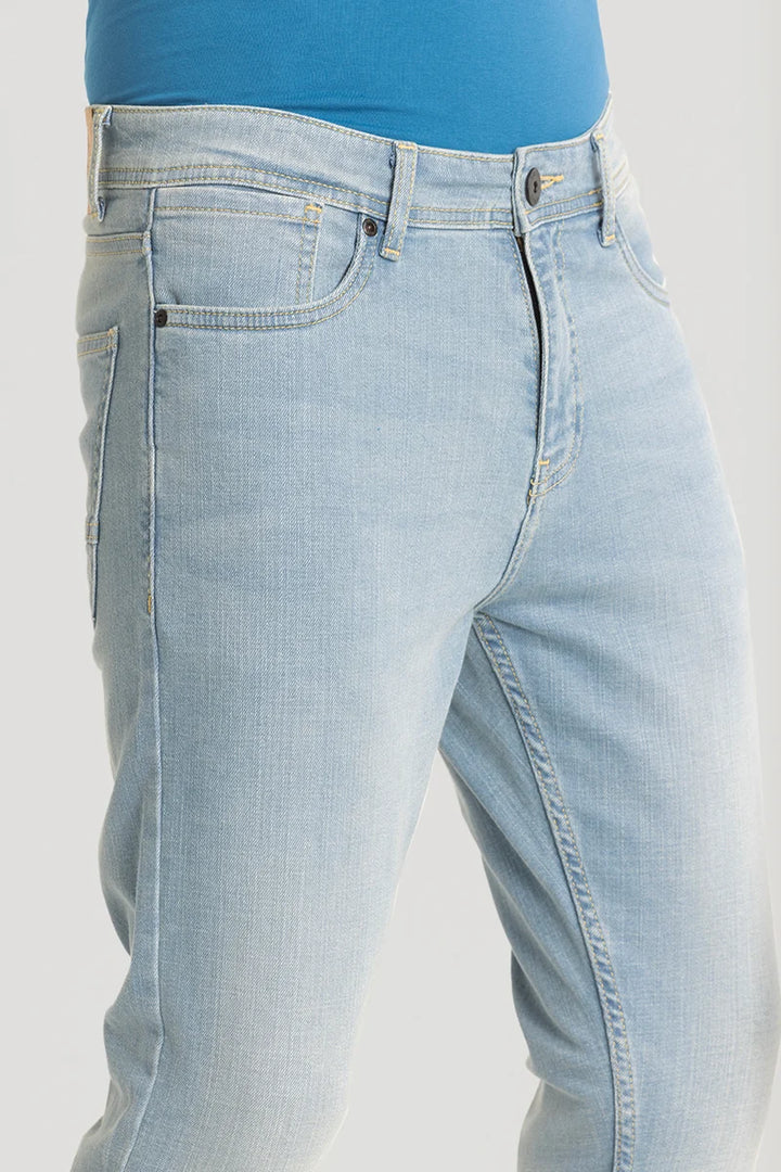 Light Blue Plain Skinny Fit Jeans