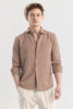 Linen Line Brown Stripe Shirt