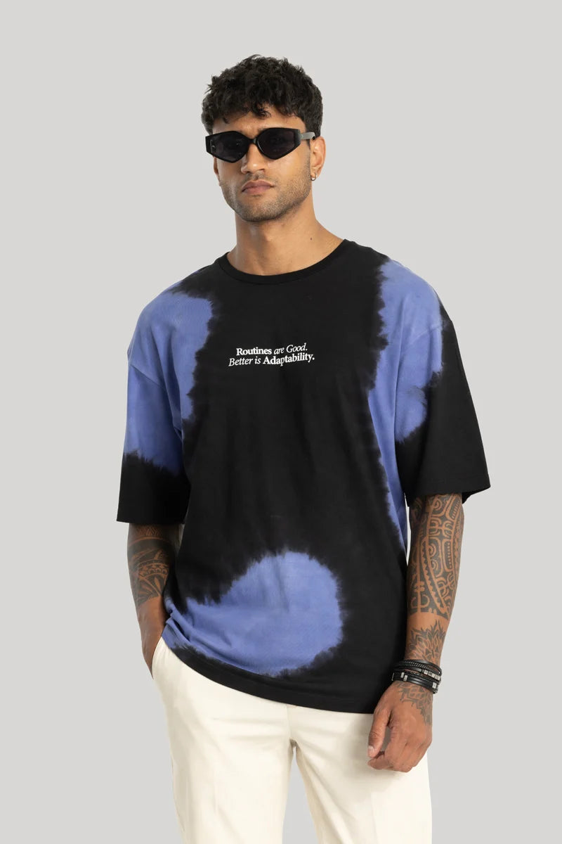 Silvestro Black Tie & Dye Oversized Fit T-Shirt