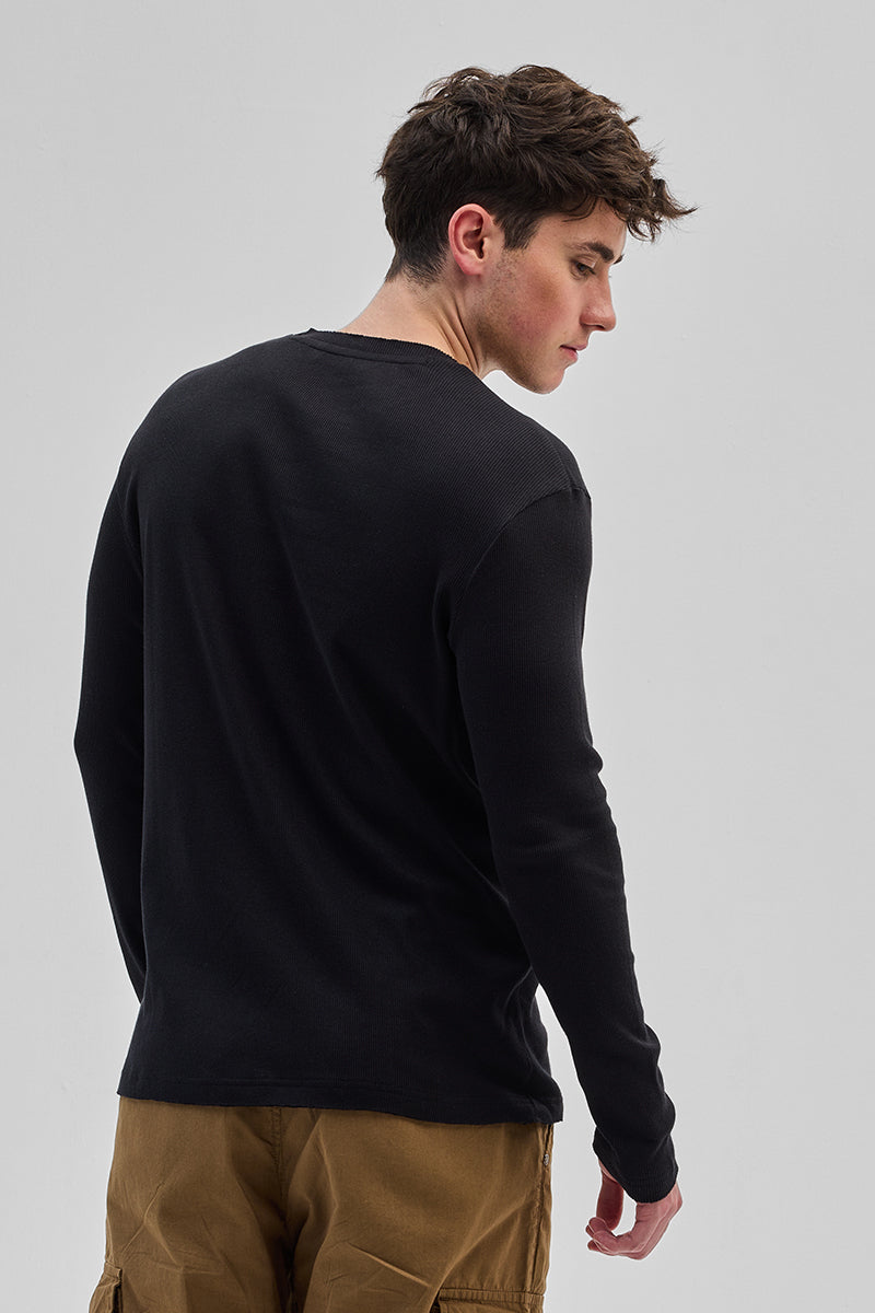 Black Textured Sweatshirt