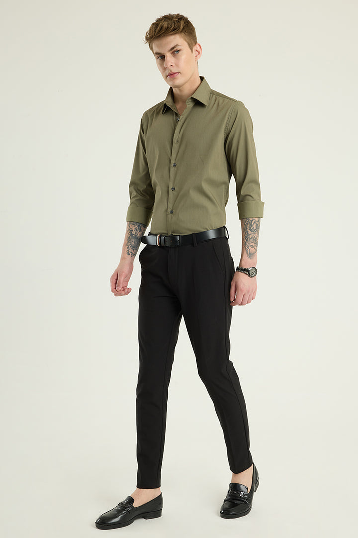 Olive Slim Fit Stretch Shirt