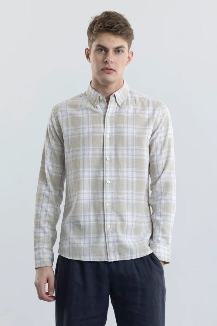 Plaidholic Beige Checks Shirt